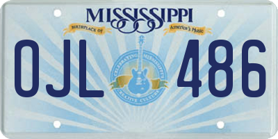 MS license plate OJL486
