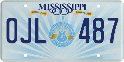 MS license plate OJL487