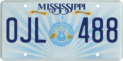 MS license plate OJL488