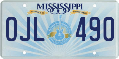 MS license plate OJL490