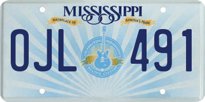 MS license plate OJL491