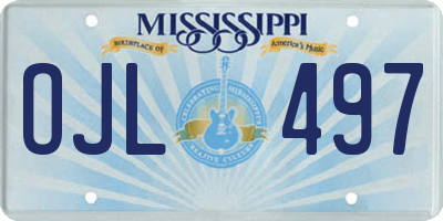 MS license plate OJL497