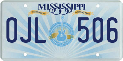 MS license plate OJL506