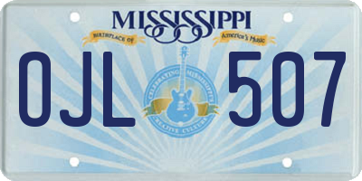 MS license plate OJL507