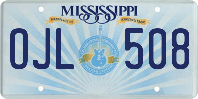MS license plate OJL508