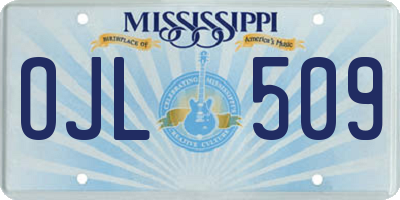 MS license plate OJL509