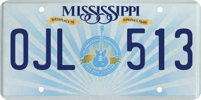MS license plate OJL513
