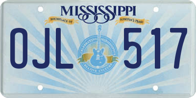 MS license plate OJL517