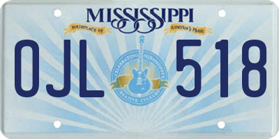 MS license plate OJL518