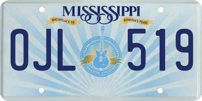 MS license plate OJL519