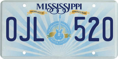 MS license plate OJL520