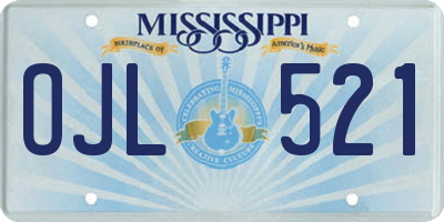 MS license plate OJL521
