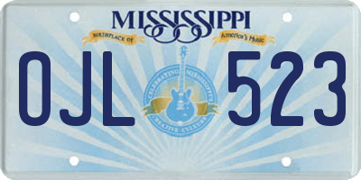 MS license plate OJL523