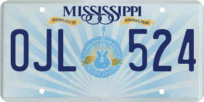 MS license plate OJL524