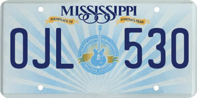 MS license plate OJL530