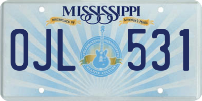 MS license plate OJL531