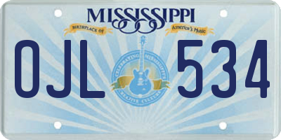 MS license plate OJL534