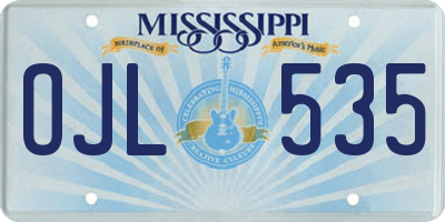 MS license plate OJL535