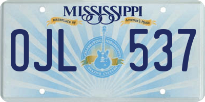 MS license plate OJL537