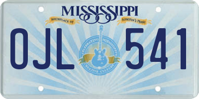 MS license plate OJL541