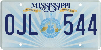 MS license plate OJL544