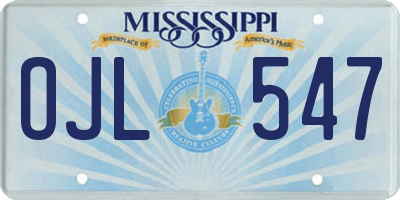 MS license plate OJL547