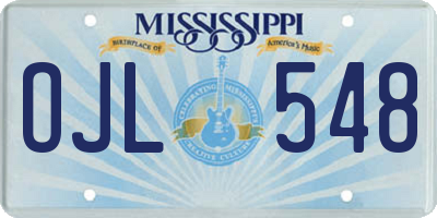 MS license plate OJL548
