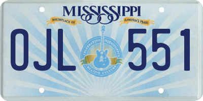 MS license plate OJL551