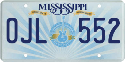 MS license plate OJL552
