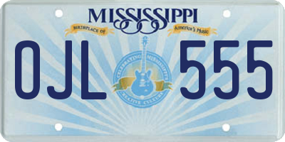 MS license plate OJL555