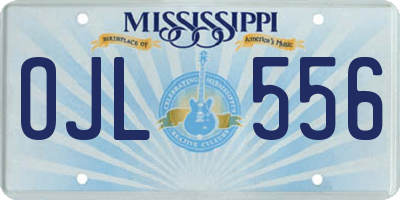 MS license plate OJL556