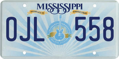MS license plate OJL558