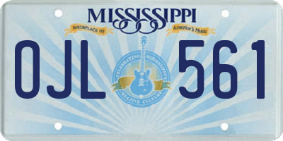 MS license plate OJL561