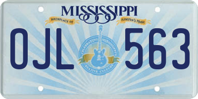 MS license plate OJL563