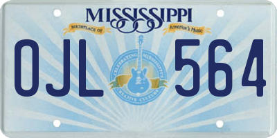 MS license plate OJL564