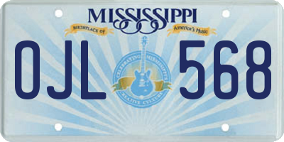 MS license plate OJL568