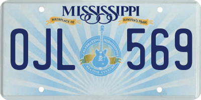 MS license plate OJL569