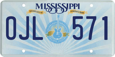 MS license plate OJL571