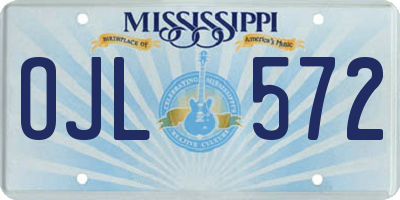 MS license plate OJL572