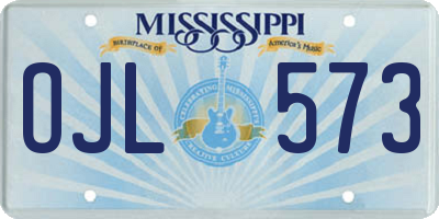 MS license plate OJL573