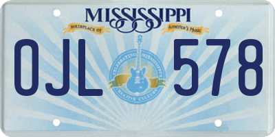 MS license plate OJL578