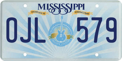 MS license plate OJL579