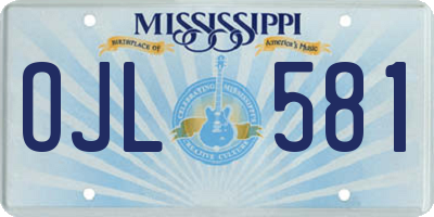 MS license plate OJL581