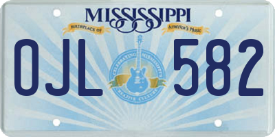 MS license plate OJL582