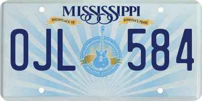 MS license plate OJL584