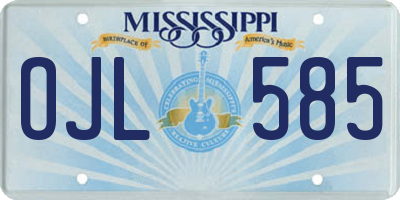 MS license plate OJL585
