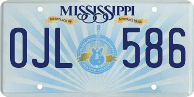 MS license plate OJL586