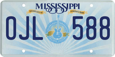 MS license plate OJL588