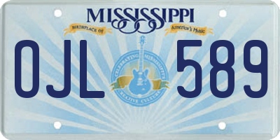 MS license plate OJL589