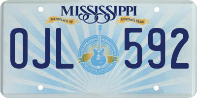 MS license plate OJL592
